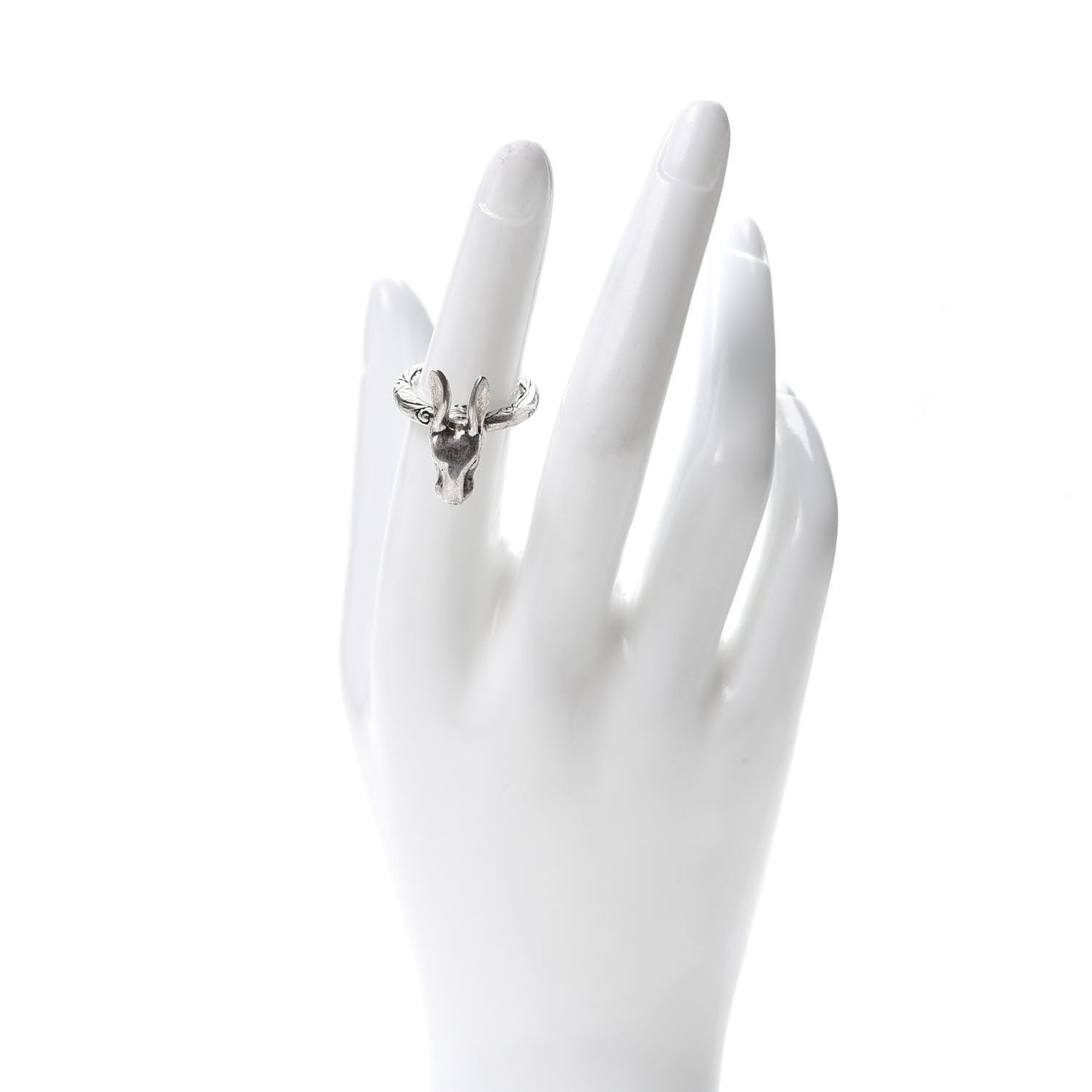 Sterling Silver Anger Forest Rabbit Head Ring 51 5.75