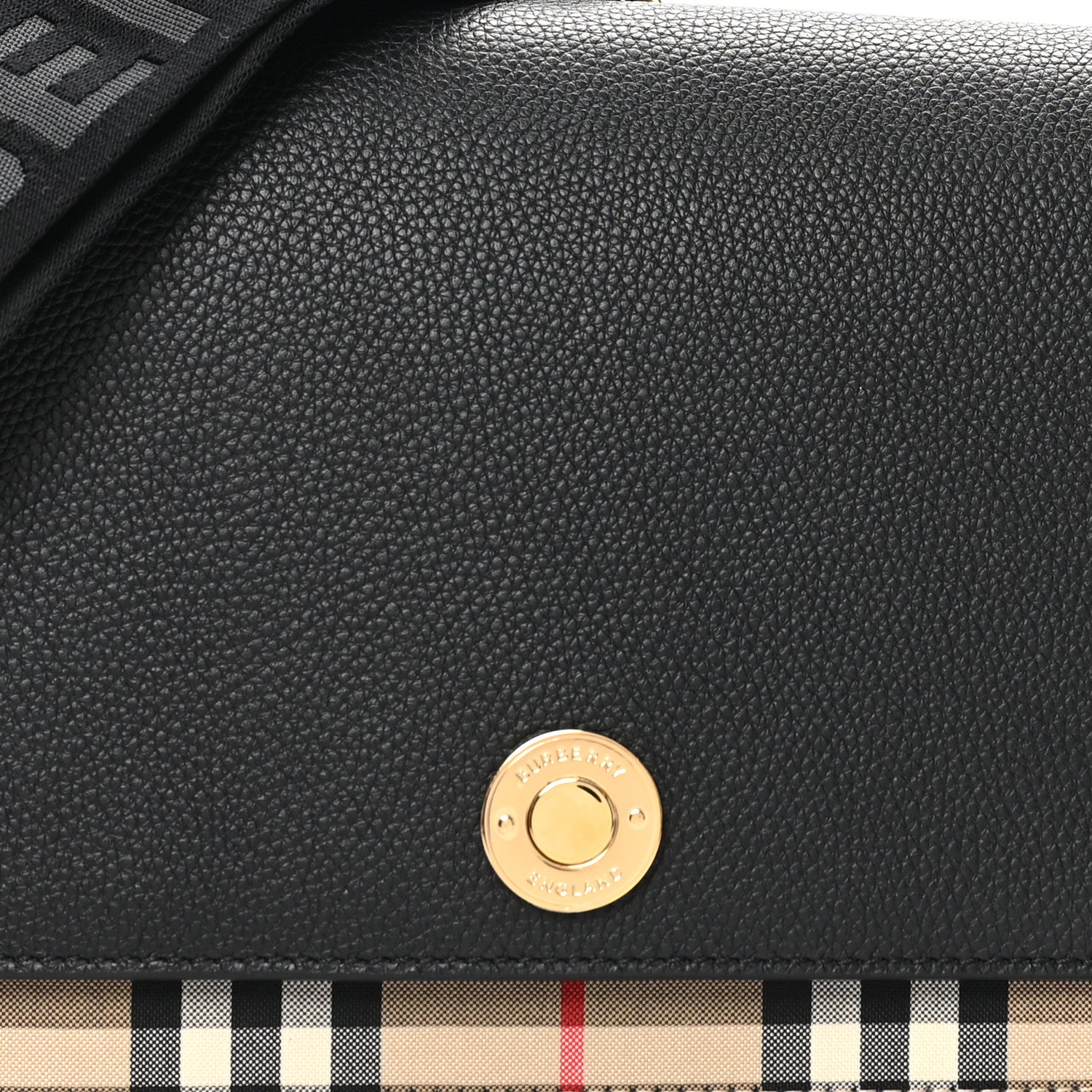 Burberry Grainy Calfskin Vintage Check Note Crossbody Bag Black 7 of 9