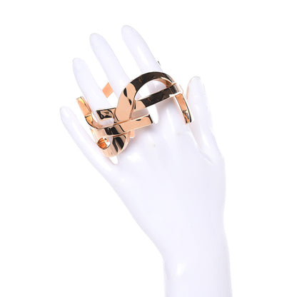 Saint Laurent Brass Monogram Medium Cuff Bracelet Gold 2 of 4