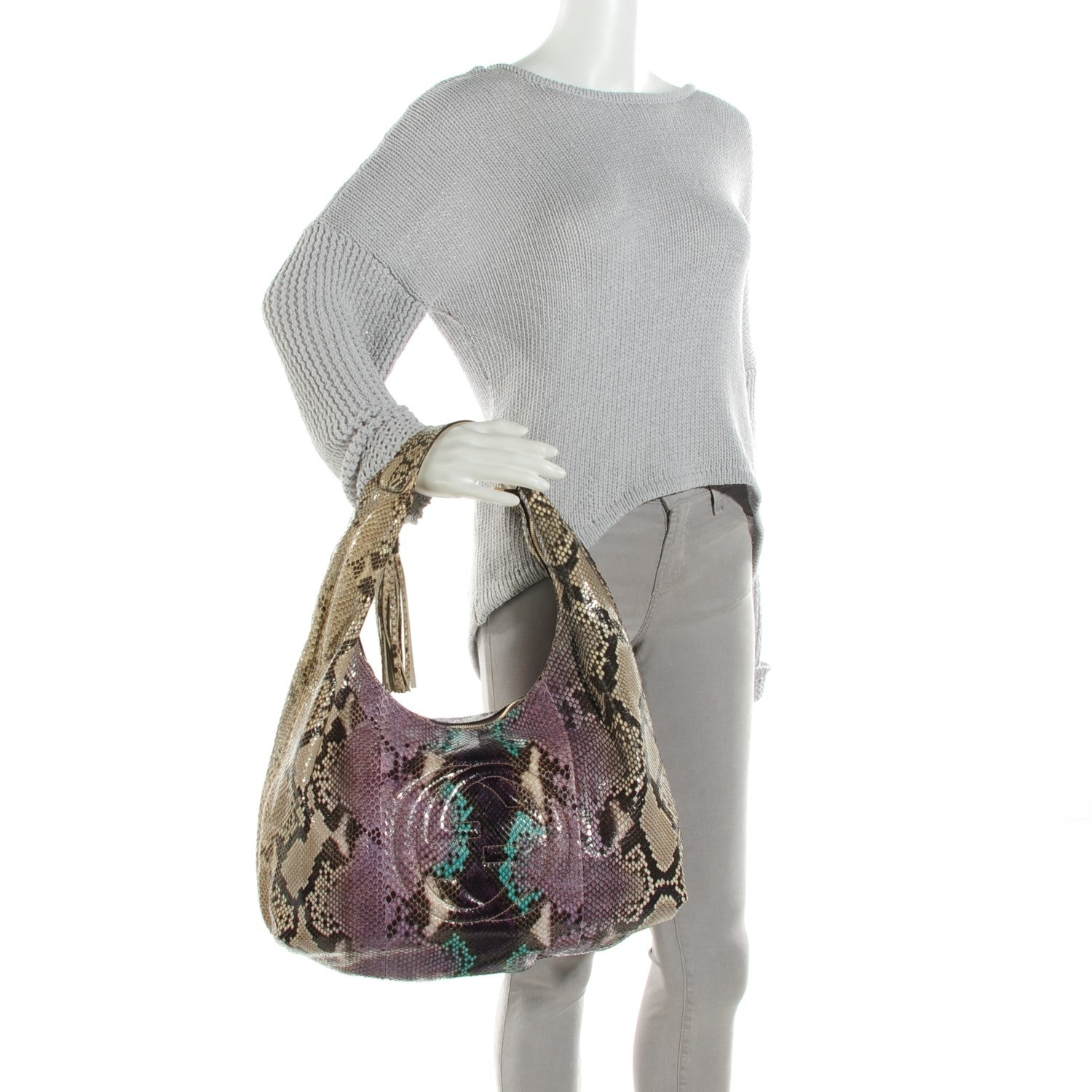 Gucci Python Large Soho Hobo Grape Multicolor 2 of 7