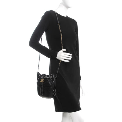 Chanel Calfskin Quilted Small Gabrielle Bucket Black 2 of 9