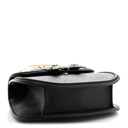 Gucci Calfskin Web Crystal Butterfly Stripe Small Totem Shoulder Bag Black 4 of 11