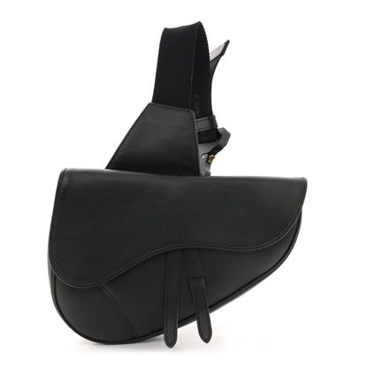 Christian Dior Grained Calfskin Mens Saddle Bag Black 1 of 13