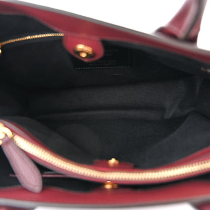 Burberry Derby Calfskin House Check Medium Banner Tote Mahogany Red 5 of 12