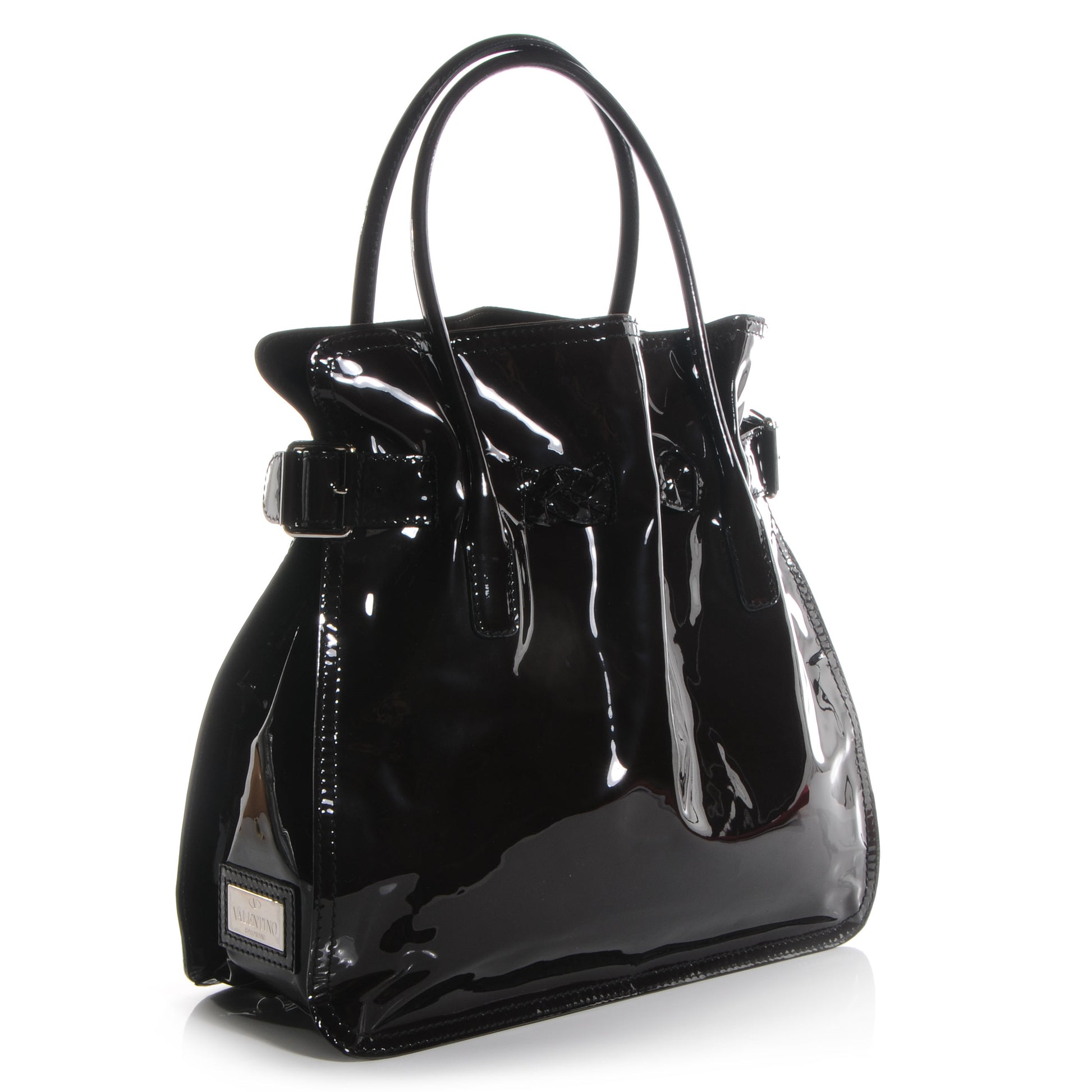 Valentino Garavani Patent Histoire Tote Black 3 of 8