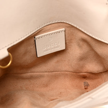 Gucci Calfskin Matelasse Super Mini GG Marmont Shoulder Bag White 5 of 14