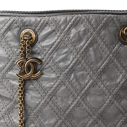Chanel Calfskin Quilted Stitch Triptych Tote Grey 10 of 10