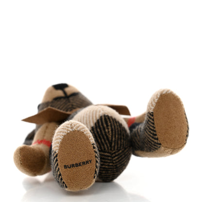 Burberry Cashmere Vintage Check Thomas Bear Bag Charm Camel 3 of 6
