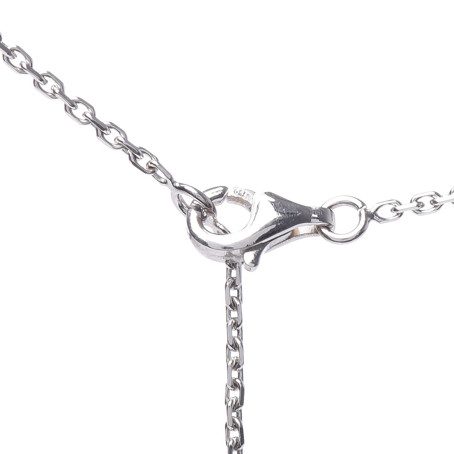 18K White Gold Diamond Agate Camelia Sculpte Pendant Necklace