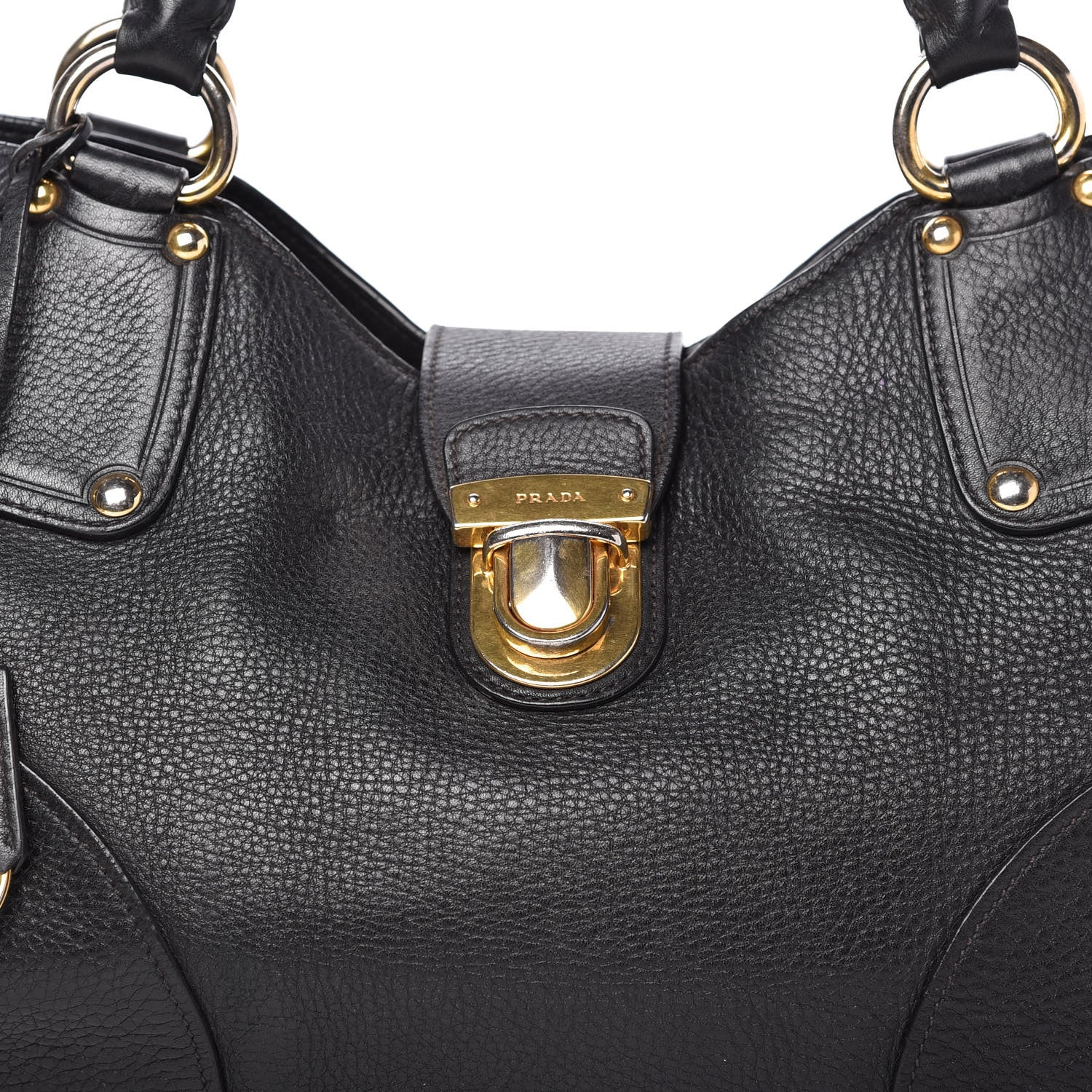 Prada Vitello Daino Shoulder Bag Black 9 of 13