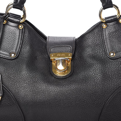 Prada Vitello Daino Shoulder Bag Black 9 of 13