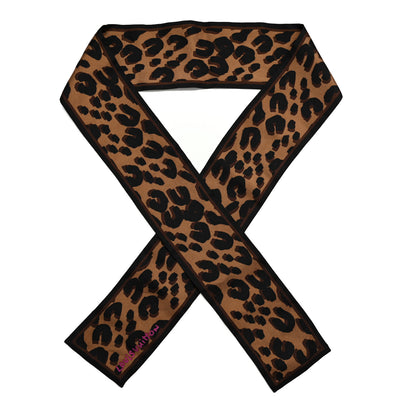 Louis Vuitton Silk Leopard Bandeau Scarf Marron 1 of 4