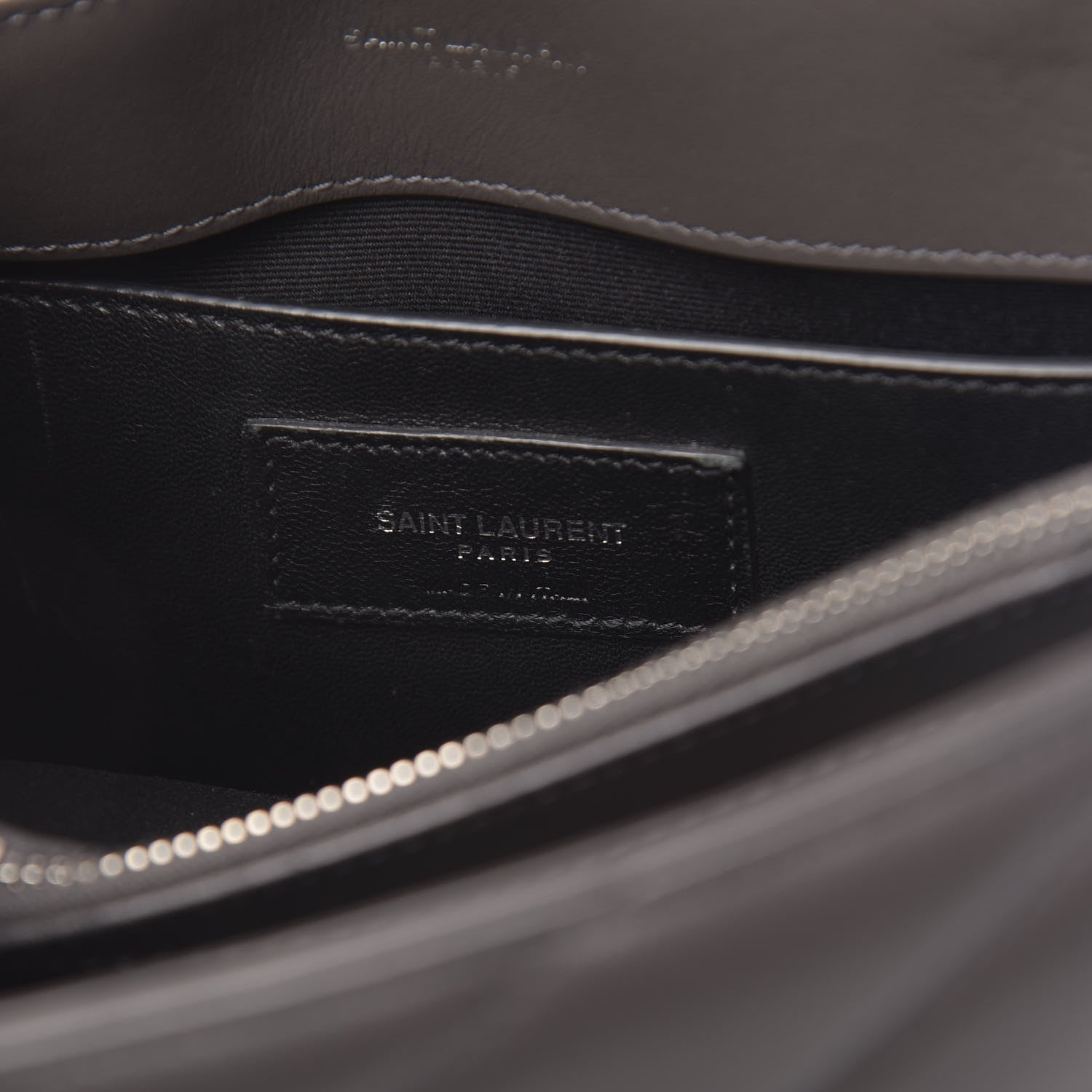 Saint Laurent Calfskin Y Quilted Monogram Small Loulou Chain Satchel Asphalt 6 of 9