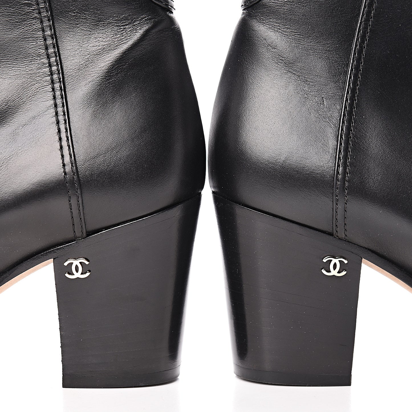 Calfskin CC Short Boots 40 Black