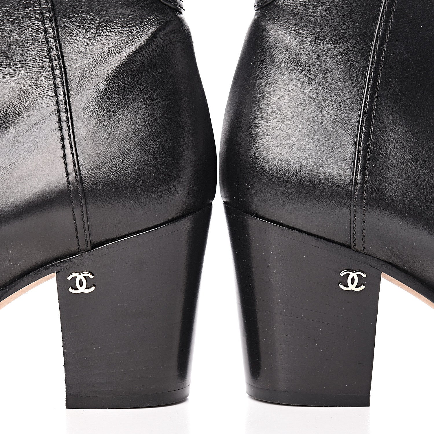 Chanel Calfskin CC Short Boots 40 Black 7 of 14