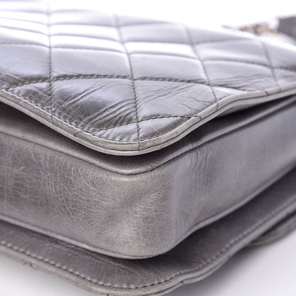 Chanel Glazed Calfskin Quilted Large Perfect Edge Flap Grey 14 of 17