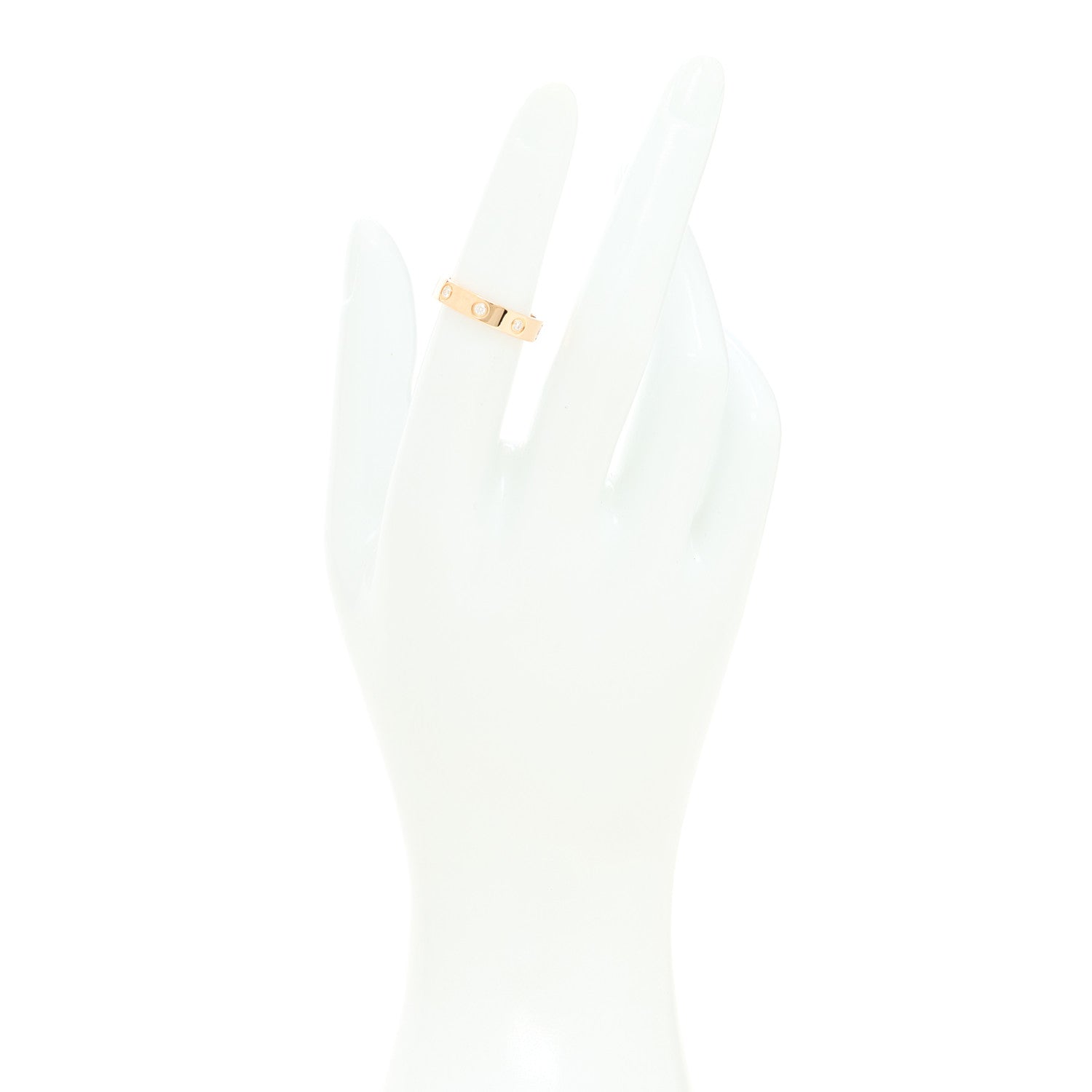 Cartier 18K Pink Gold 8 Diamond 4mm LOVE Wedding Band Ring 50 5.25 2 of 4