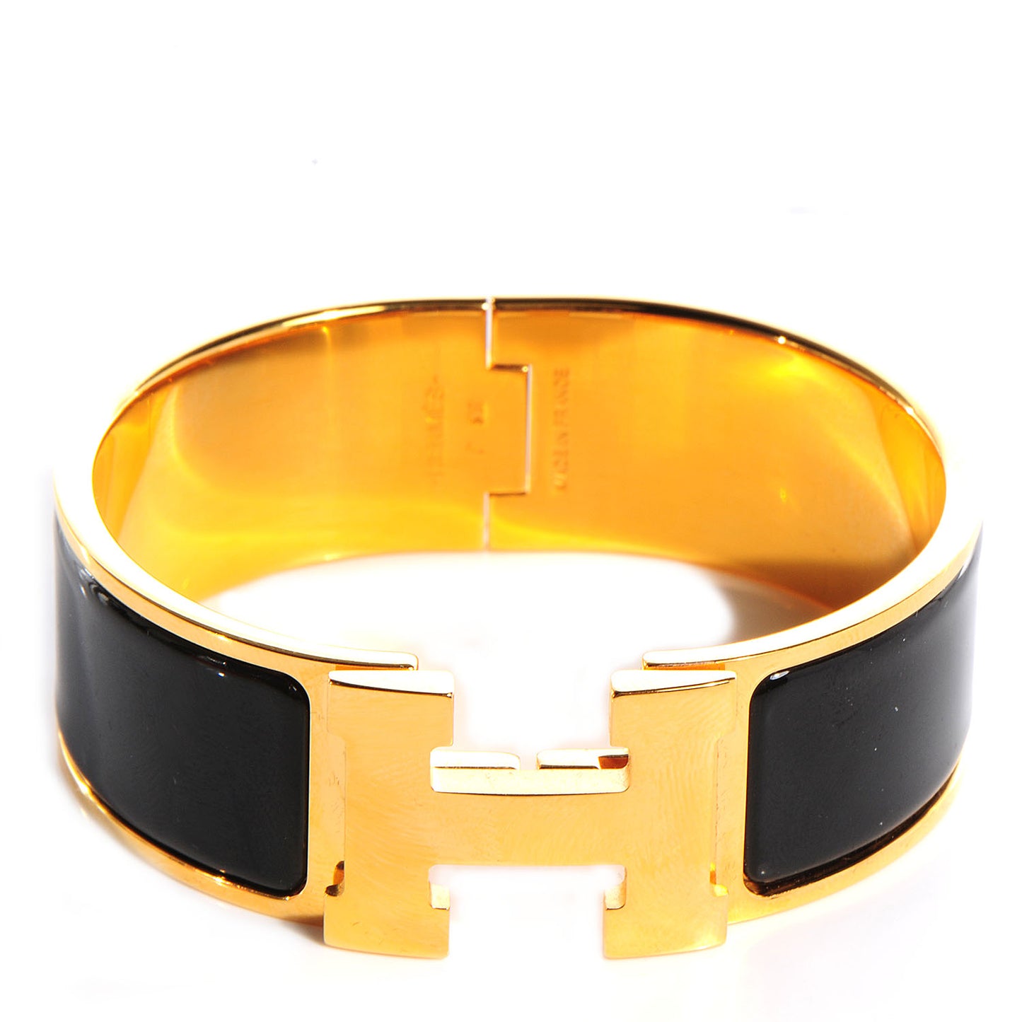 Enamel Wide Clic Clac H Bracelet PM Black