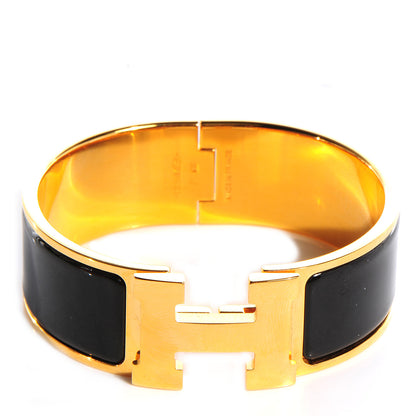 Hermes Enamel Wide Clic Clac H Bracelet PM Black 1 of 5