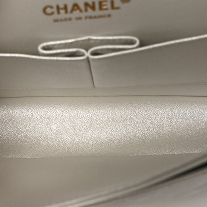 Chanel Iridescent Calfskin Quilted Medium Double Flap White 6 of 11