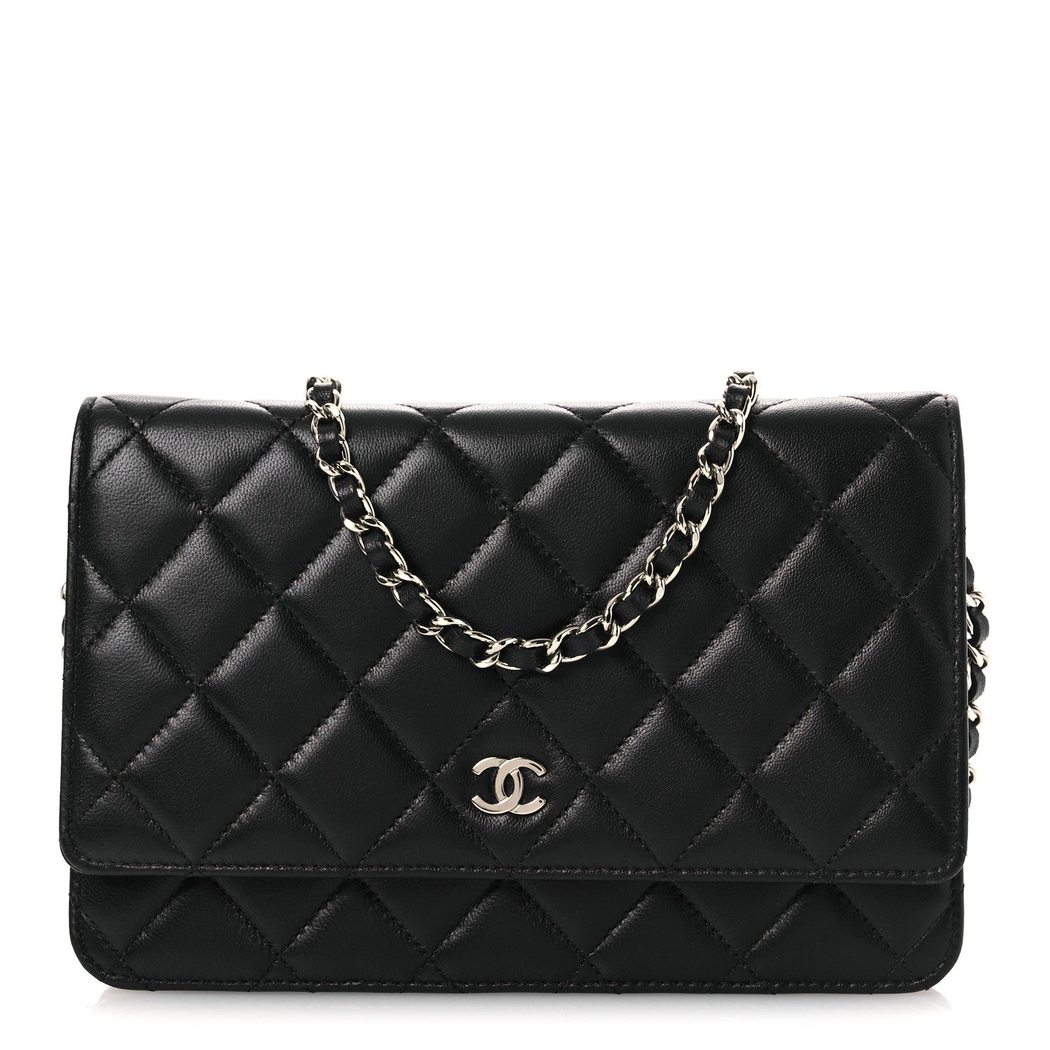 Chanel Lambskin Quilted Wallet On Chain WOC Black 1 of 11