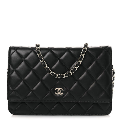 Chanel Lambskin Quilted Wallet On Chain WOC Black 1 of 11