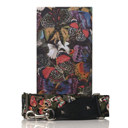Valentino Garavani Canvas Camubutterfly Rockstud Guitar Strap Multicolor 5 of 5