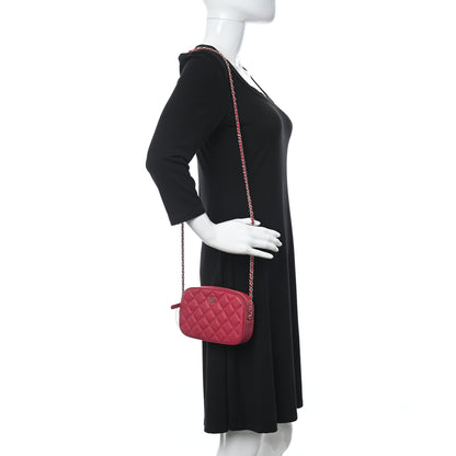 Chanel Caviar Quilted Camera Case Dark Pink 2 of 11