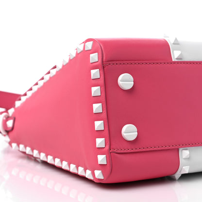Valentino Garavani Vitello Colorblock Free Rockstud Top Handle Shoulder Bag Pink Optic White 7 of 16