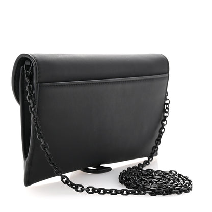 Christian Dior Ultra Matte Calfskin Saddle Chain Wallet Pouch Black 3 of 9