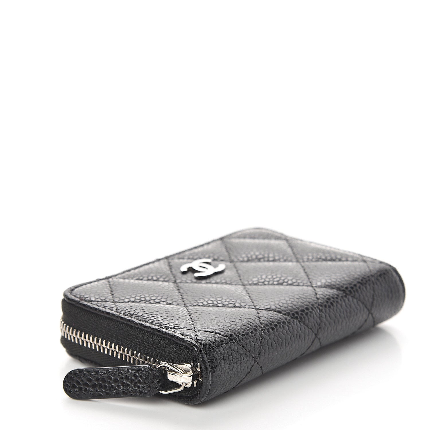 Chanel Caviar Quilted Zip Coin Purse Black 3 of 7