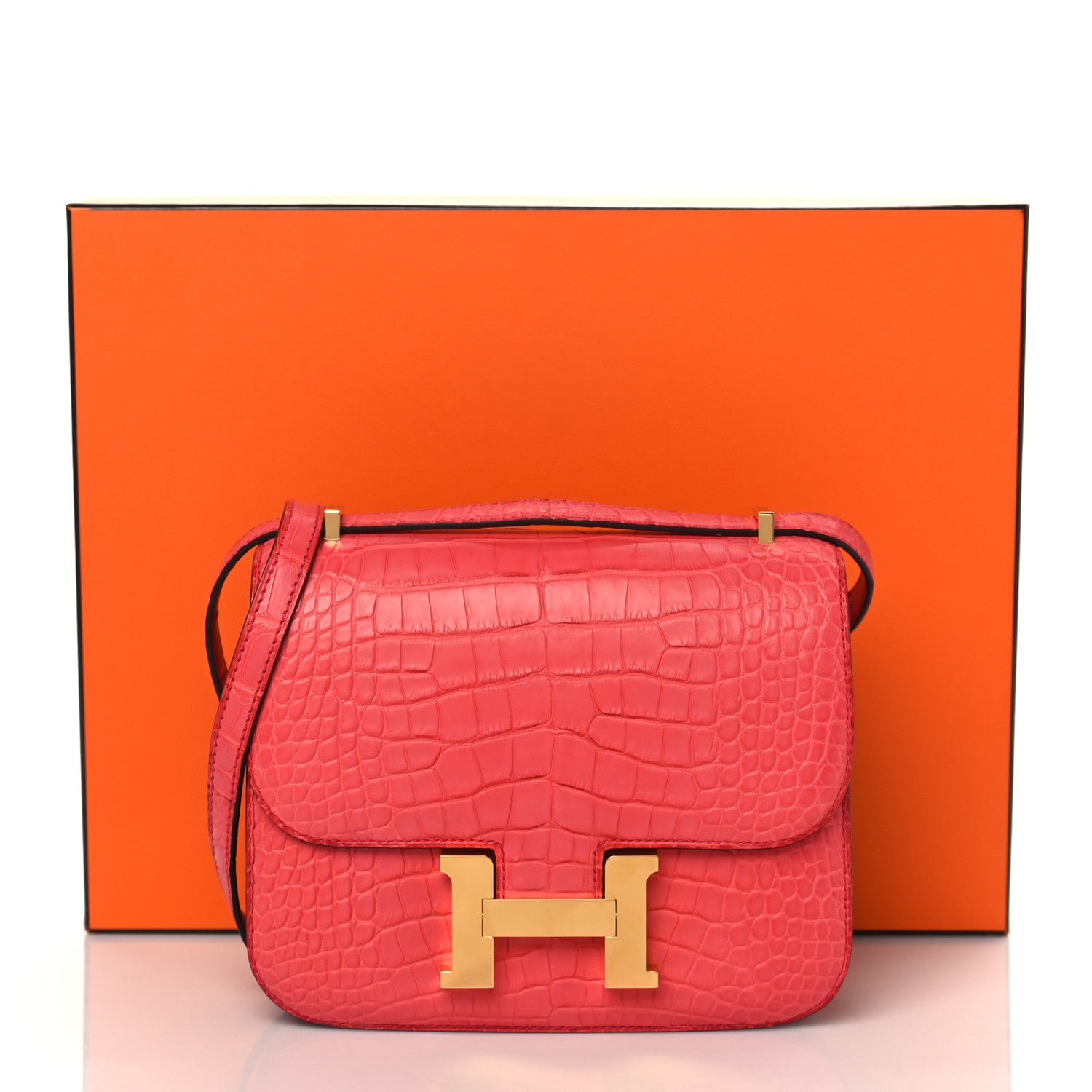 Hermes Matte Alligator Constance 18 Bougainvillea 10 of 10
