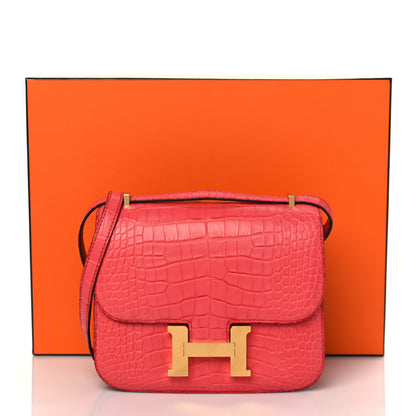Hermes Matte Alligator Constance 18 Bougainvillea 10 of 10