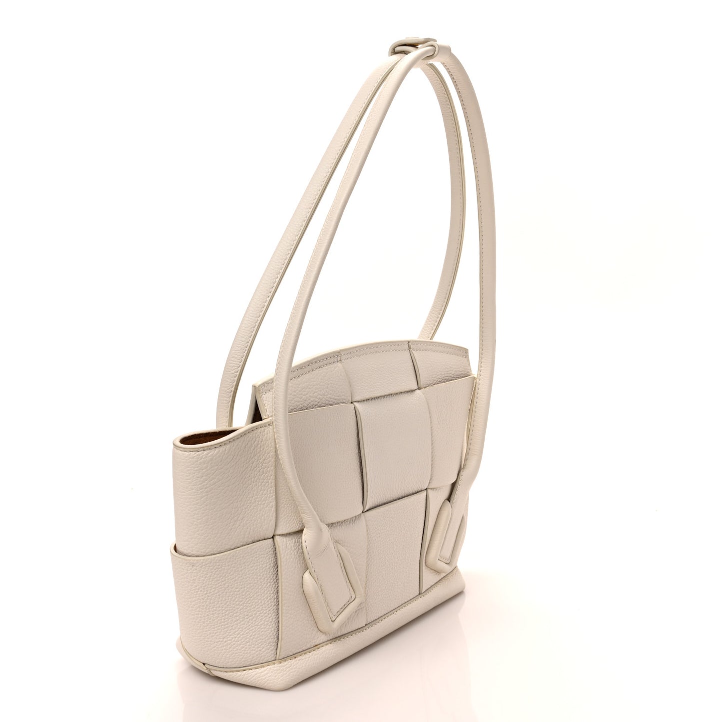 French Calfskin Maxi Intrecciato Small Arco Bianco
