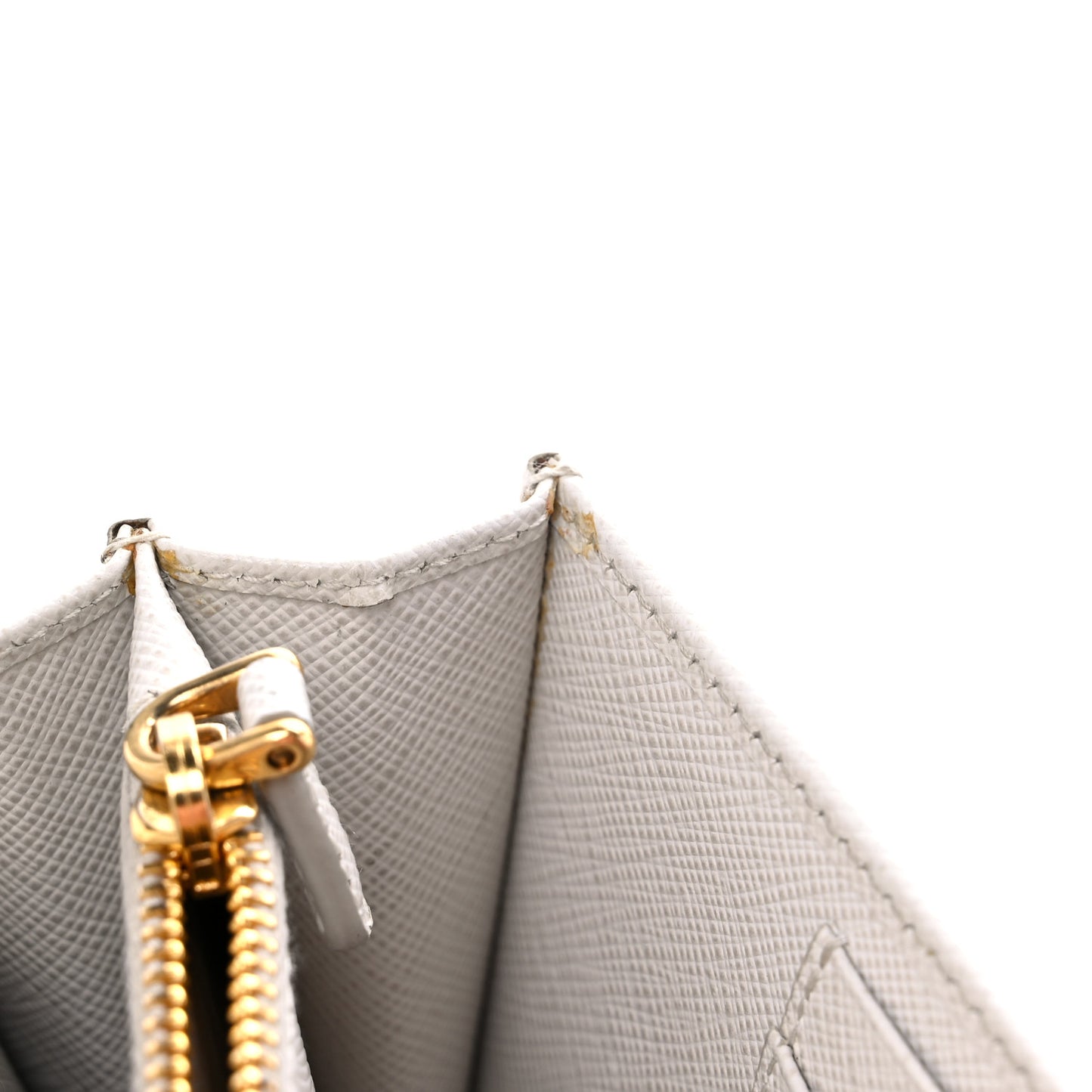 Saffiano Lux Chain Wallet White