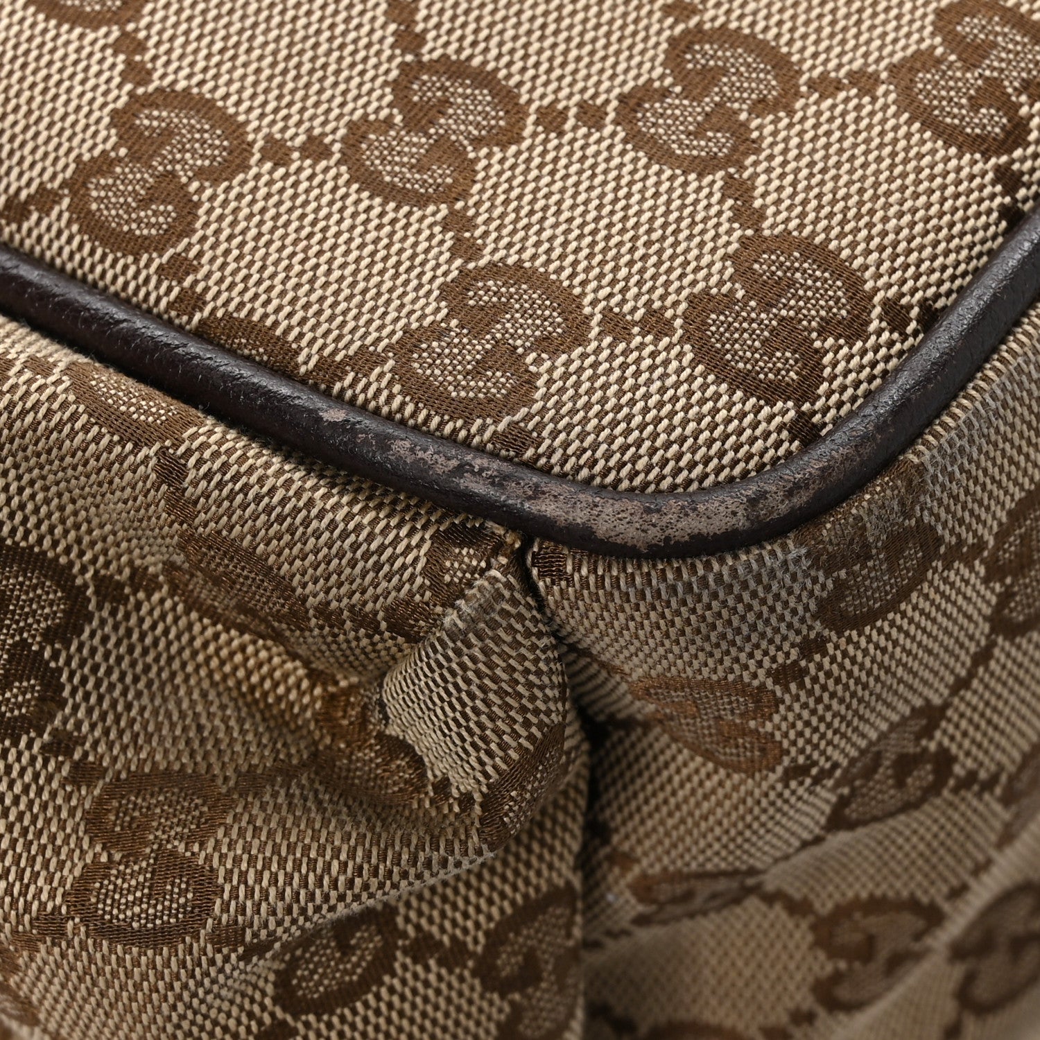 Gucci Monogram Natural Pigskin Large Diaper Bag Beige Ebony Cocoa Dark Chocolate 12 of 16