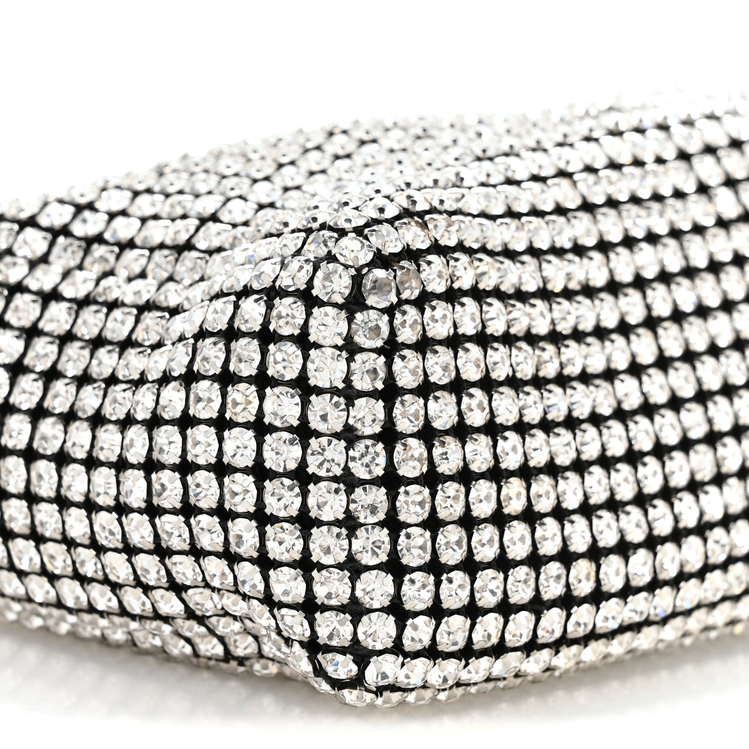 Alexander Wang Mesh Crystal Rhinestone Mini Heiress Pouch Black Silver 8 of 9