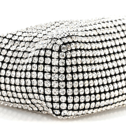 Alexander Wang Mesh Crystal Rhinestone Mini Heiress Pouch Black Silver 8 of 9