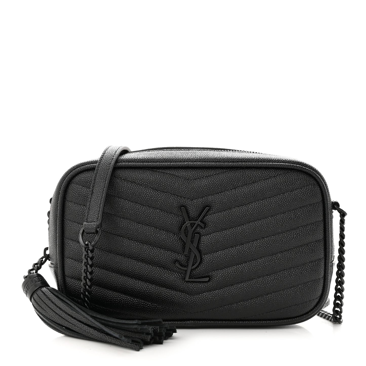 Grain De Poudre Matelasse Monochrome Monogram Mini Lou Camera Bag Black