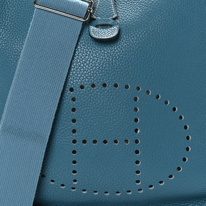 Hermes Taurillon Clemence Evelyne III PM Blue Jean 6 of 9