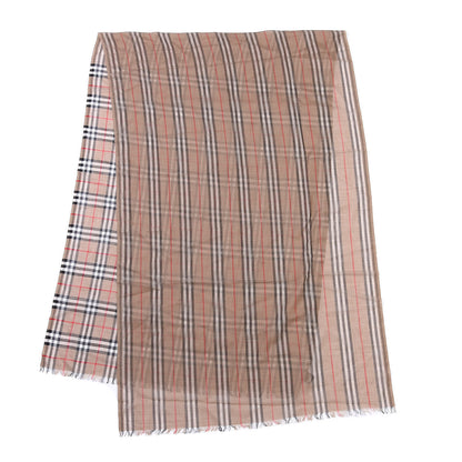 Burberry Wool Silk Icon Stripe Vintage Check Lightweight Scarf Archive Beige 1 of 4