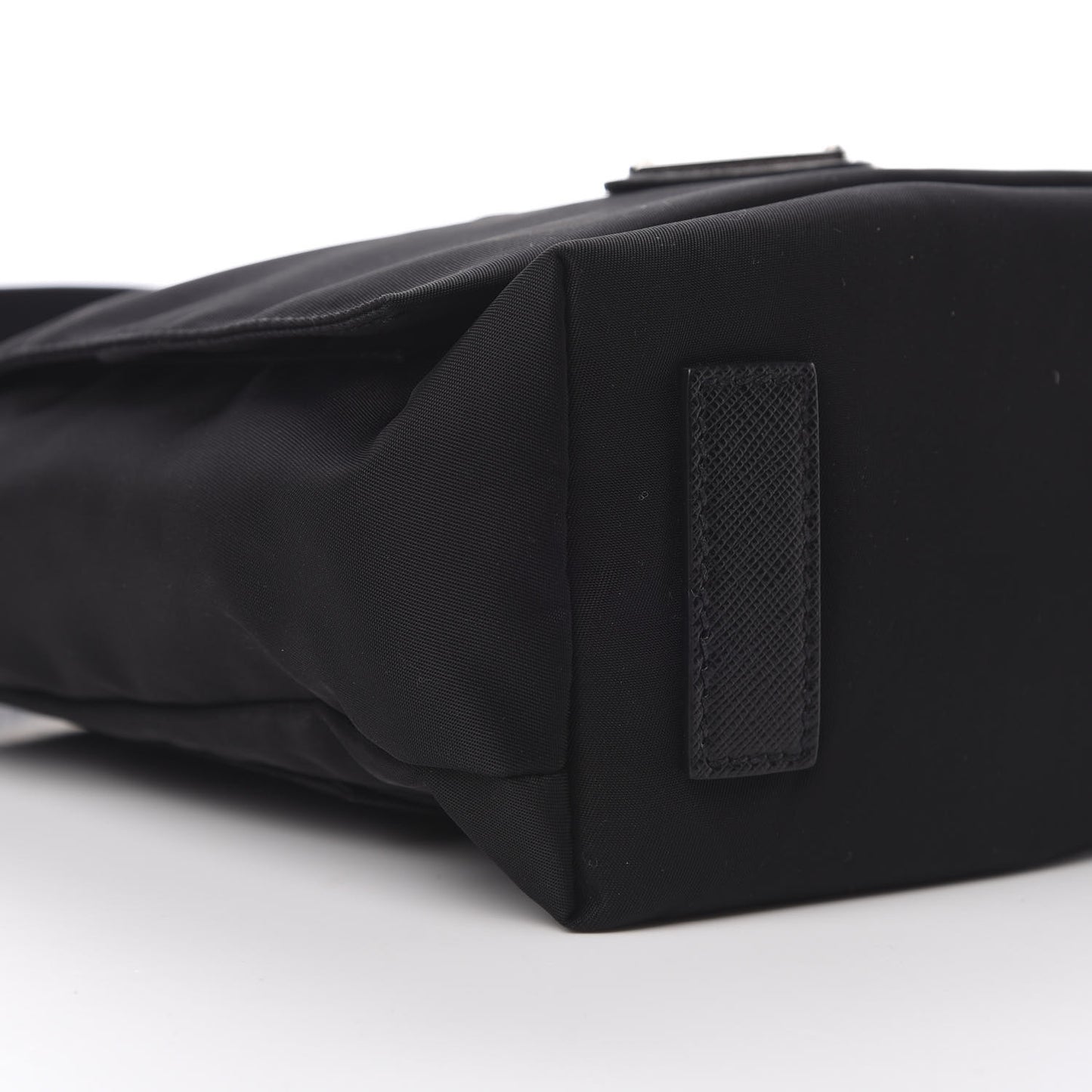 Tessuto Nylon Saffiano Racing Logo Flat Messenger Bag Black