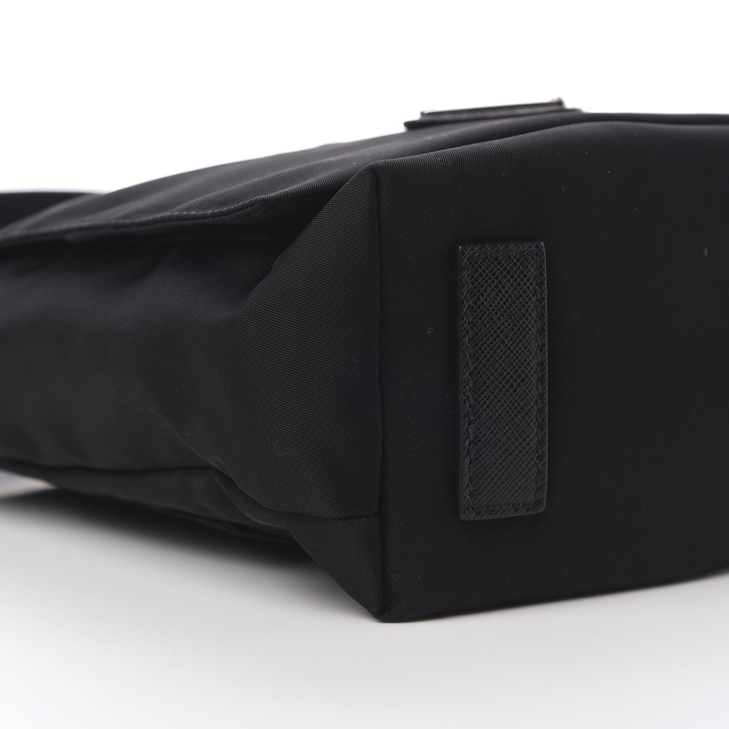 Prada Tessuto Nylon Saffiano Racing Logo Flat Messenger Bag Black 9 of 11