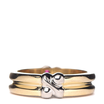 Tiffany 18K Yellow White Gold Ruby Sapphire Ring 48 4.5 3 of 7