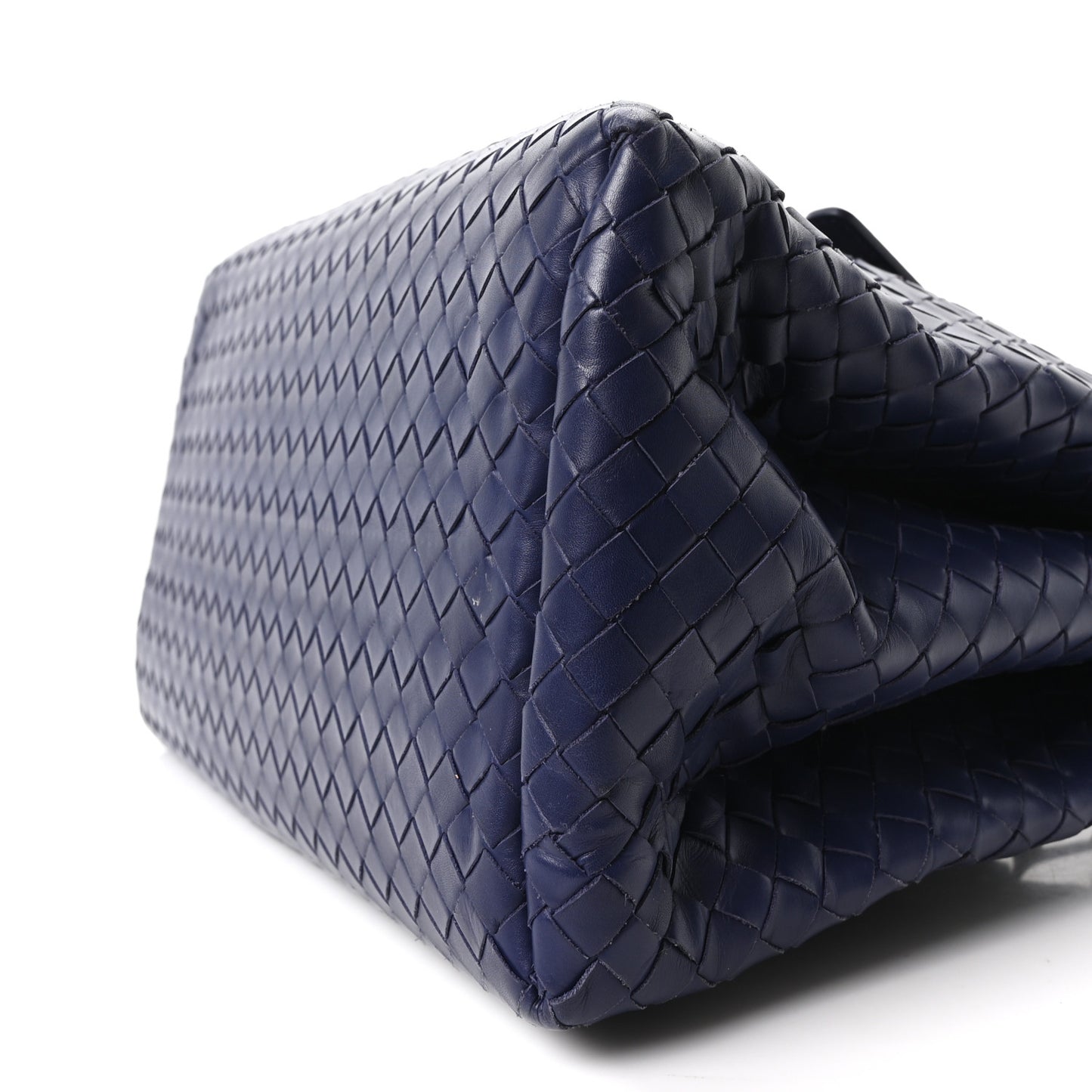 Nappa Intrecciato Small Roma Tote Dark Blue