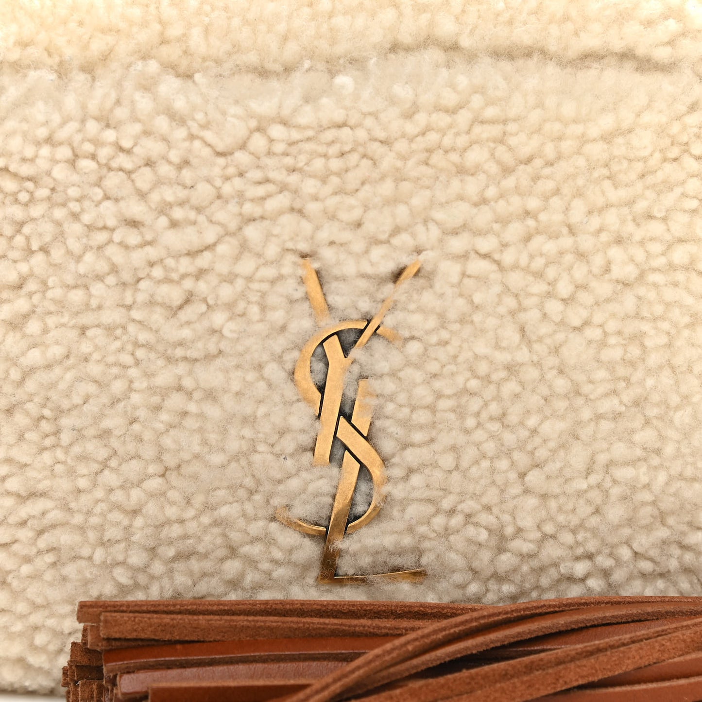 Shearling Monogram Lou Belt Bag Beige