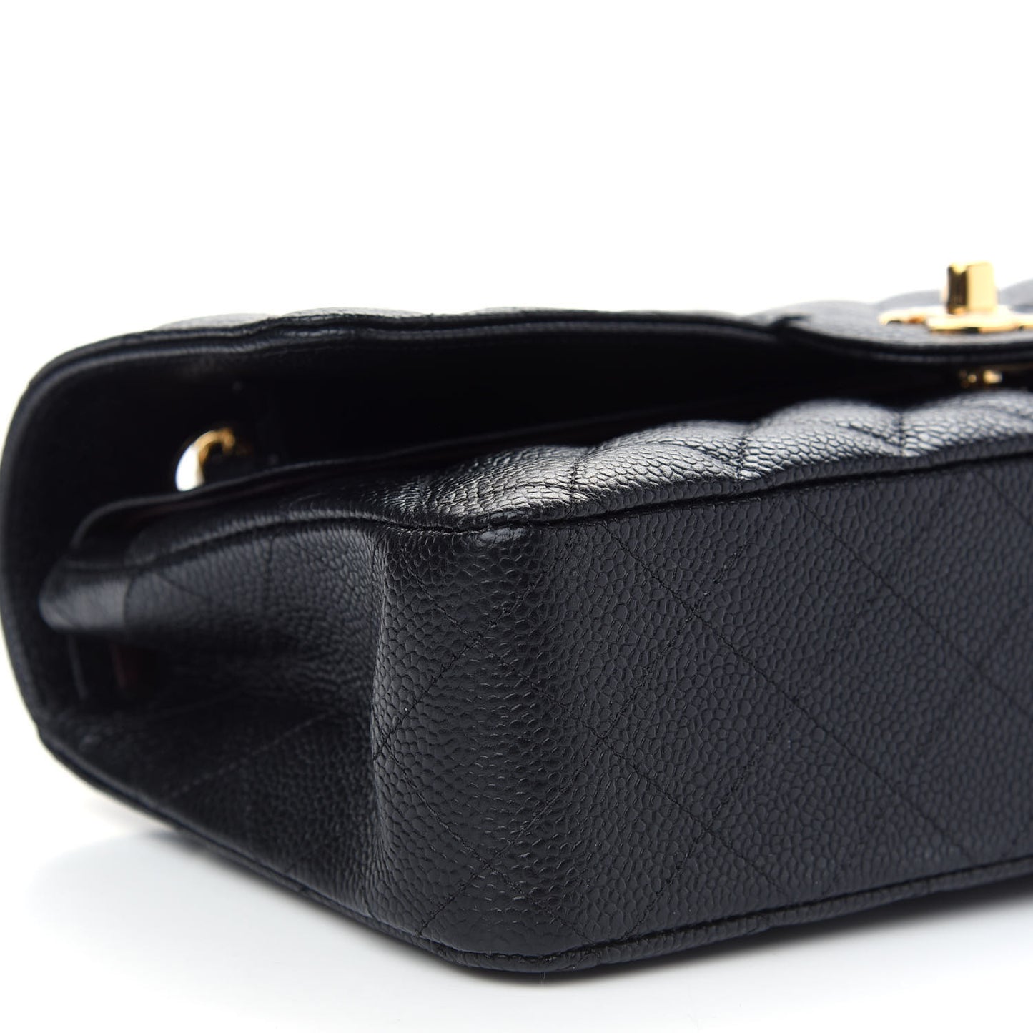 Caviar Quilted Medium Double Flap Black