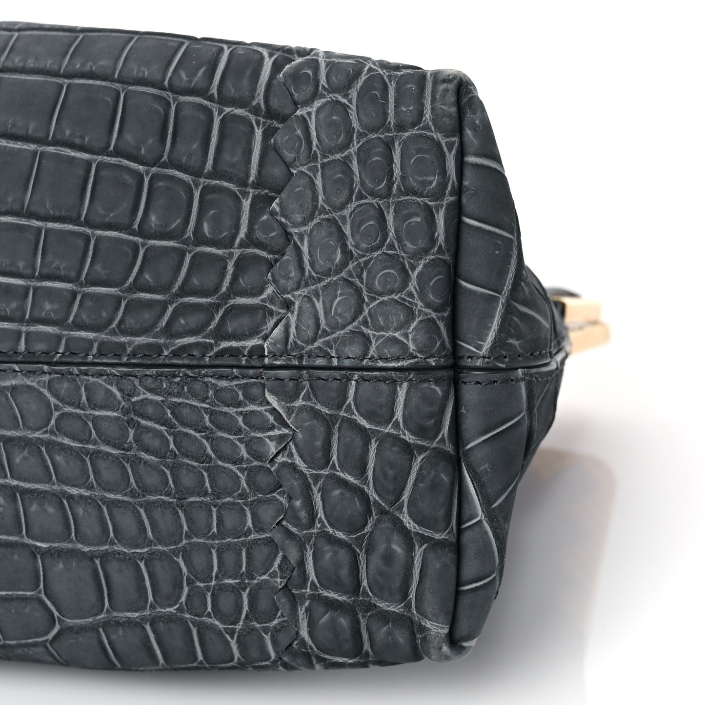 Crocodile Vendome Shoulder Bag Grey