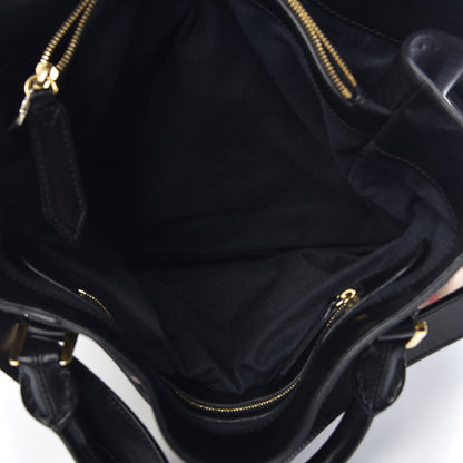 Burberry House Check Bridle Calfskin Large Lynher Tote Black 8 of 14