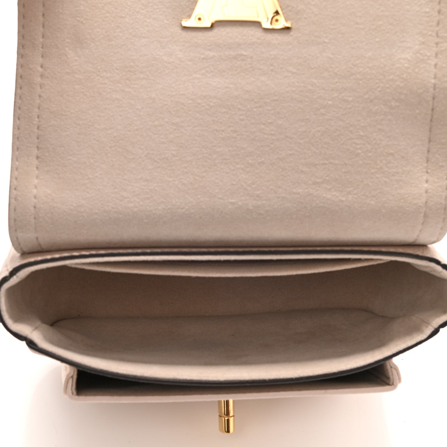 Louis Vuitton Grained Calfskin Lockme Tender Greige 5 of 9